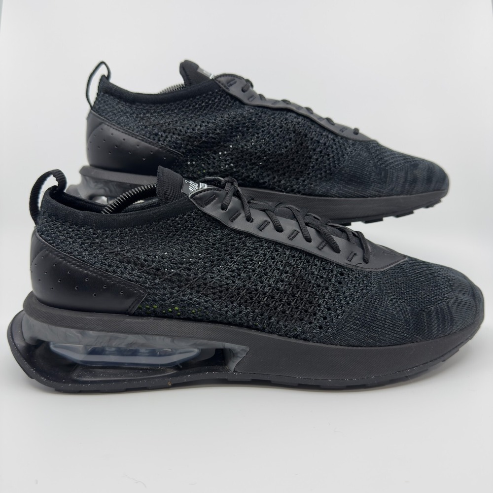 Nike Air Max Flyknit Racer Mens 11 Triple Black Running Shoe Next Nature Trainer - Picture 1 of 16